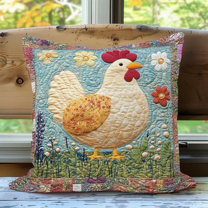 Chicken And Flowers WN0208064CL Quilt Pillow Case