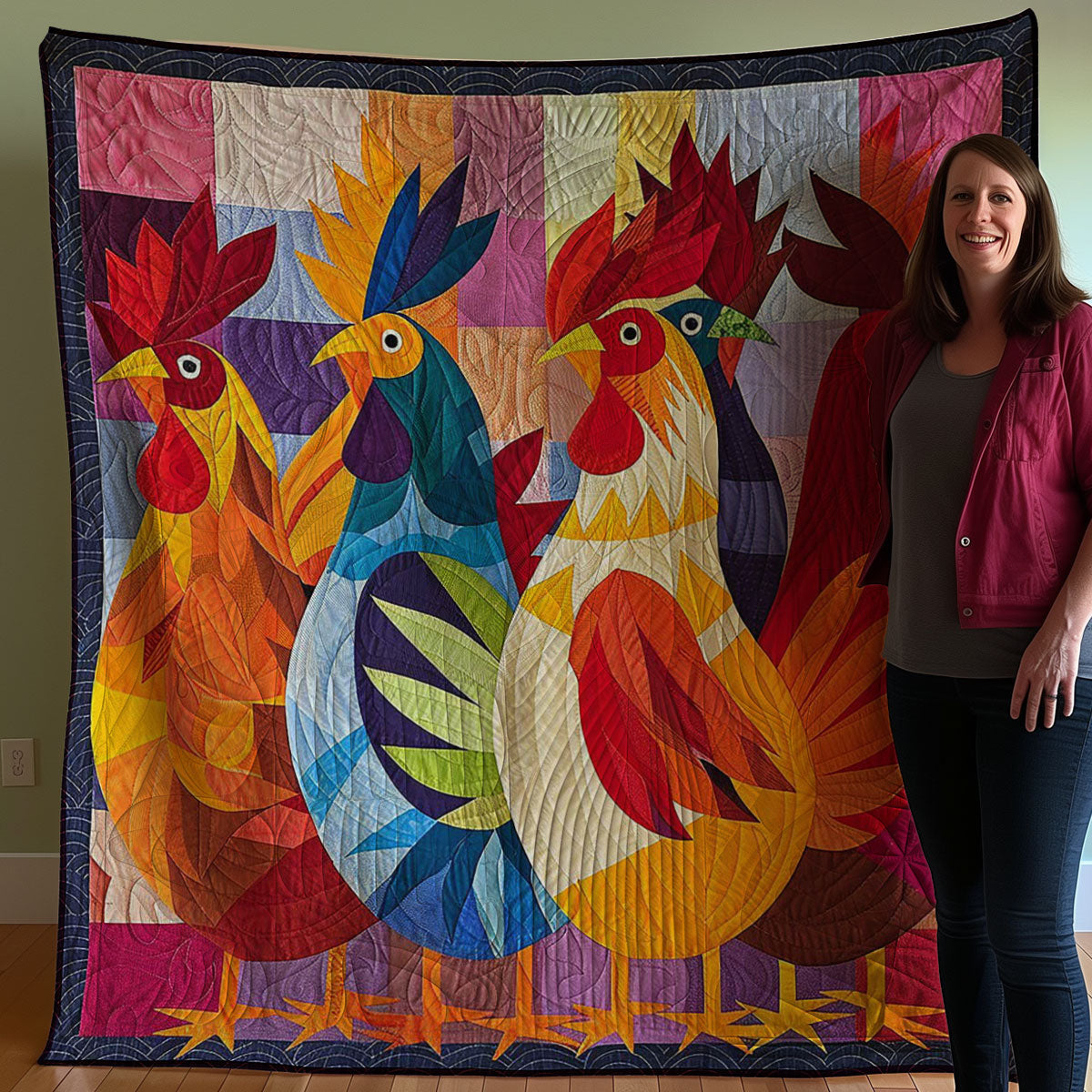 Chicken Chickens WM2907001CL Quilt