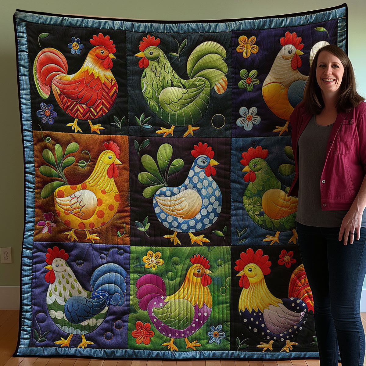 Chicken Chickens WM2907002CL Quilt