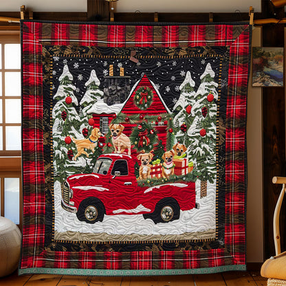 Chihuahua Xmas On Red Truck WN1109034CL Quilt