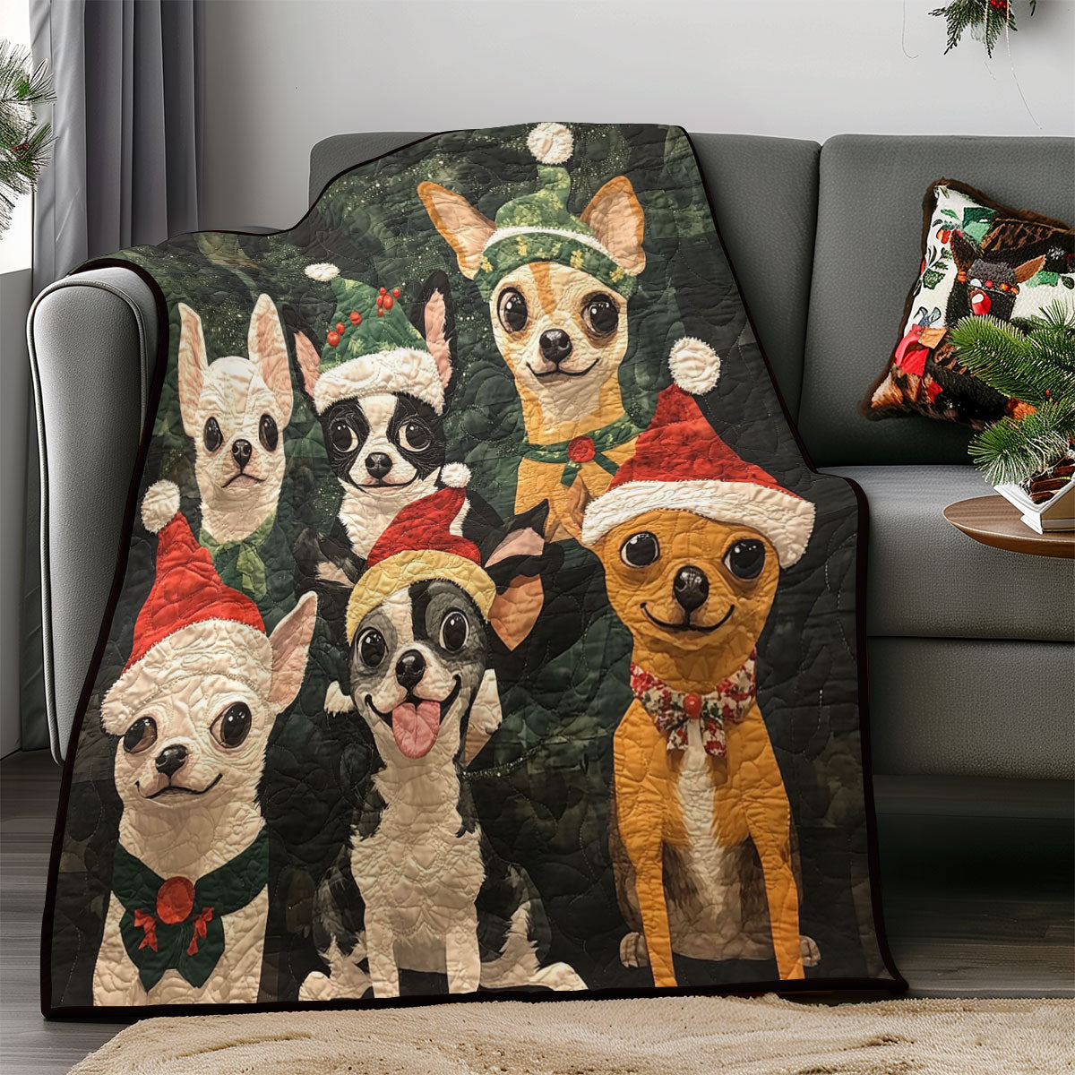 Christmas Chihuahua WM0308019CL Quilt