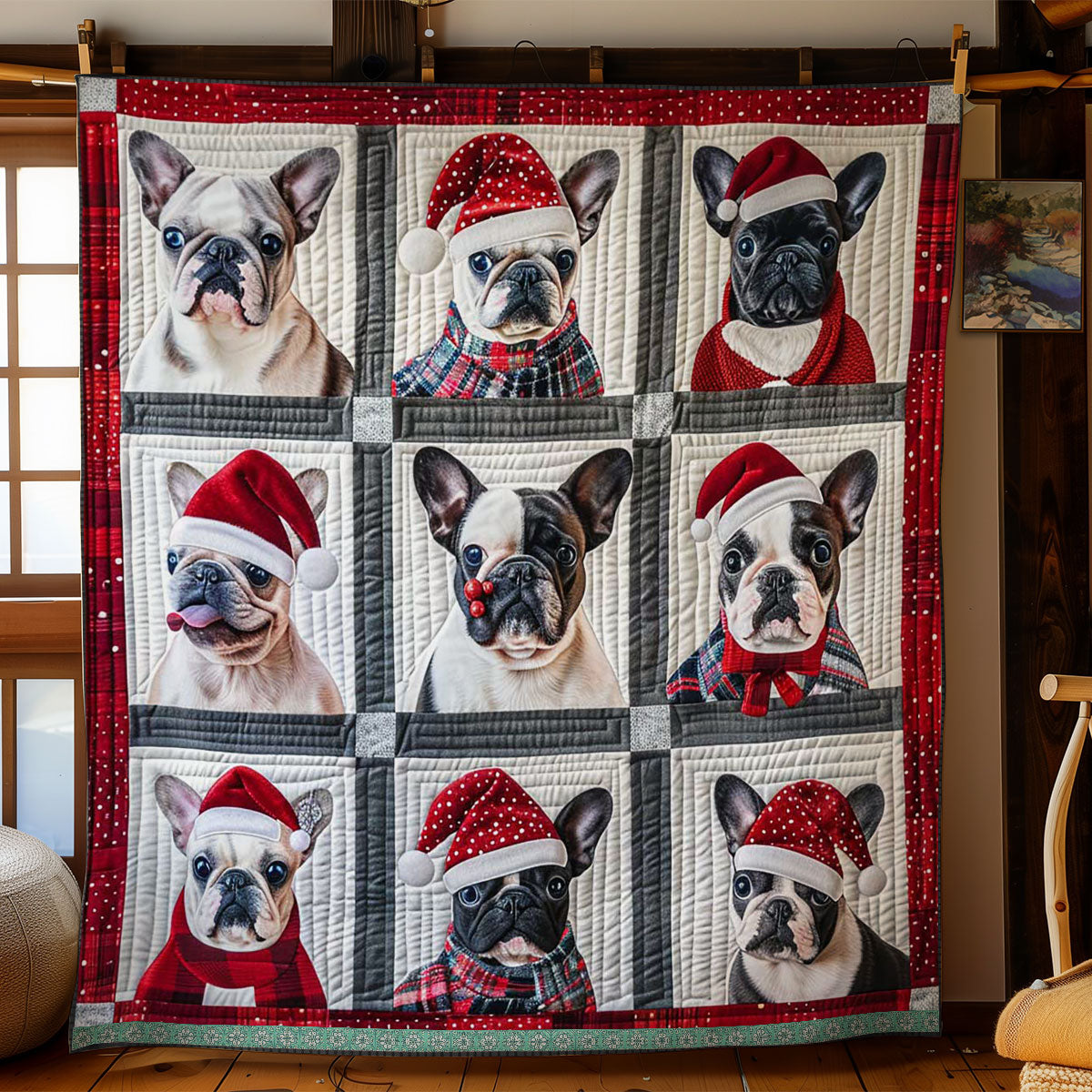 Christmas French Bulldog WN1609077CL Quilt