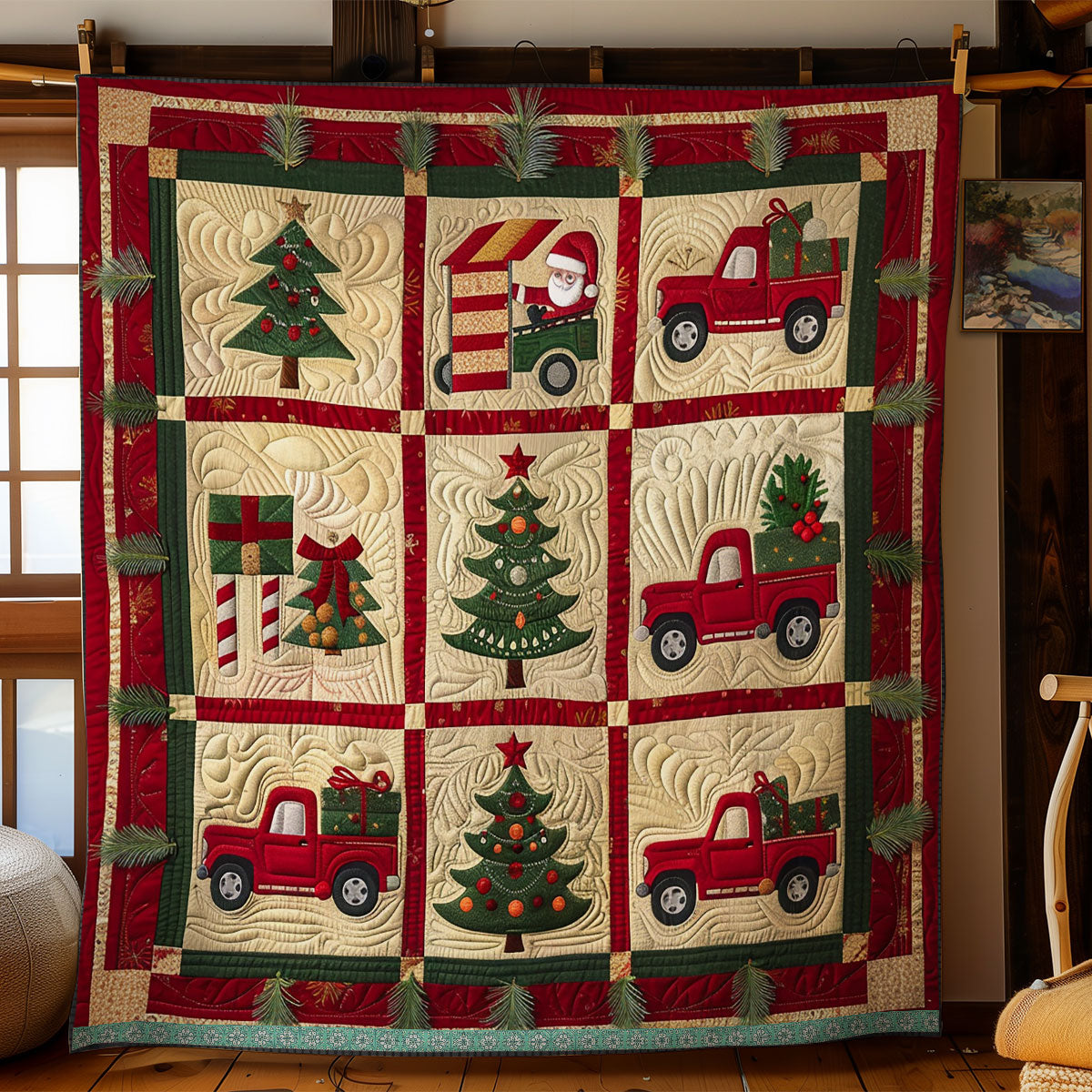 Christmas Red Truck WN1709021CL Quilt