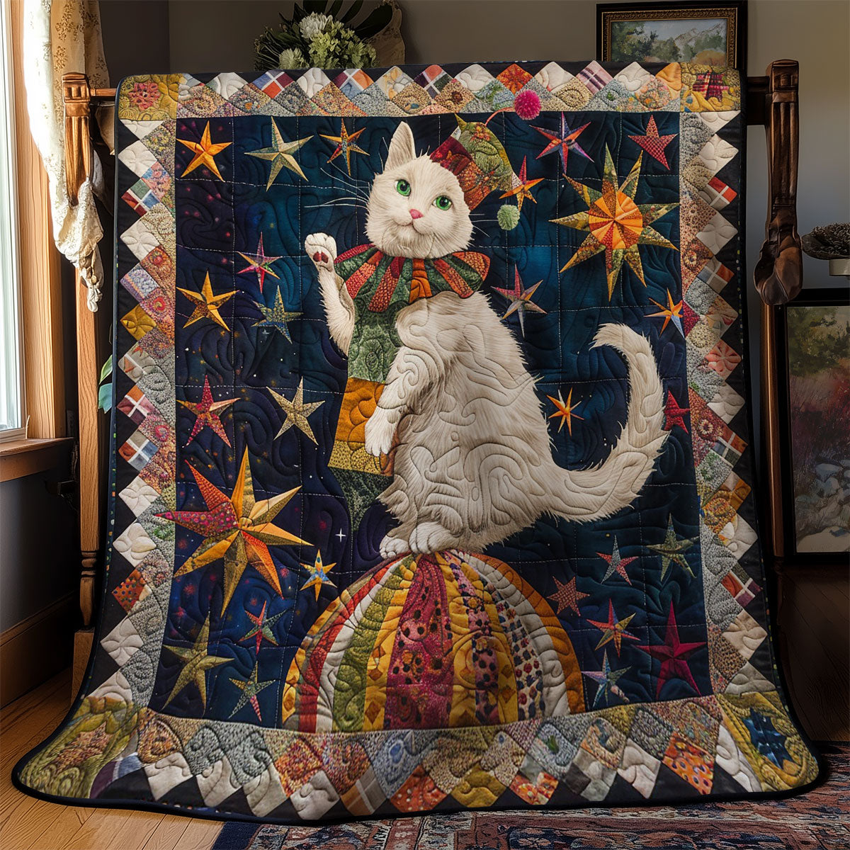 Clown Cat And Star WM1608011CL Quilt