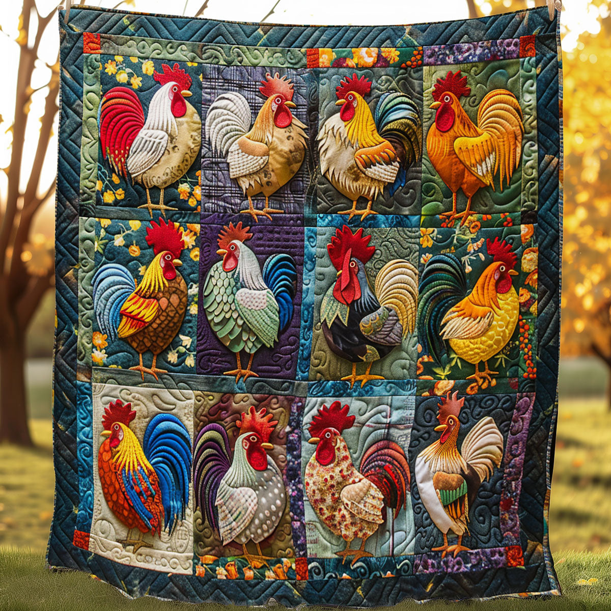 Colorful Chicken Collection SR1608037CL Quilt