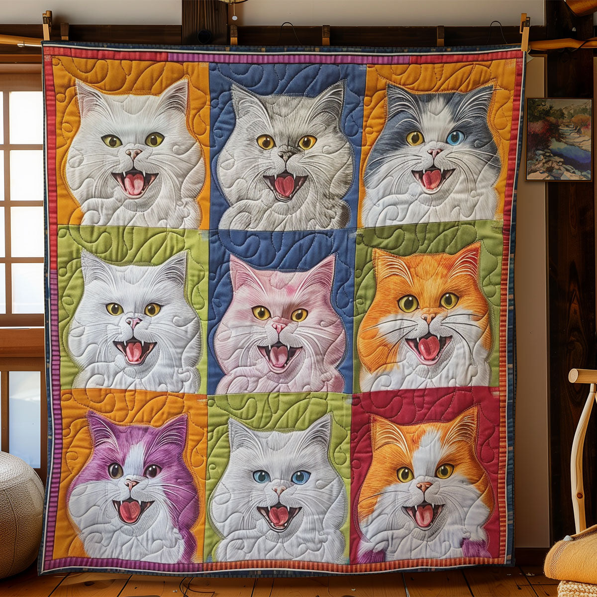 Colorful Happy Cat SR2608010CL Quilt