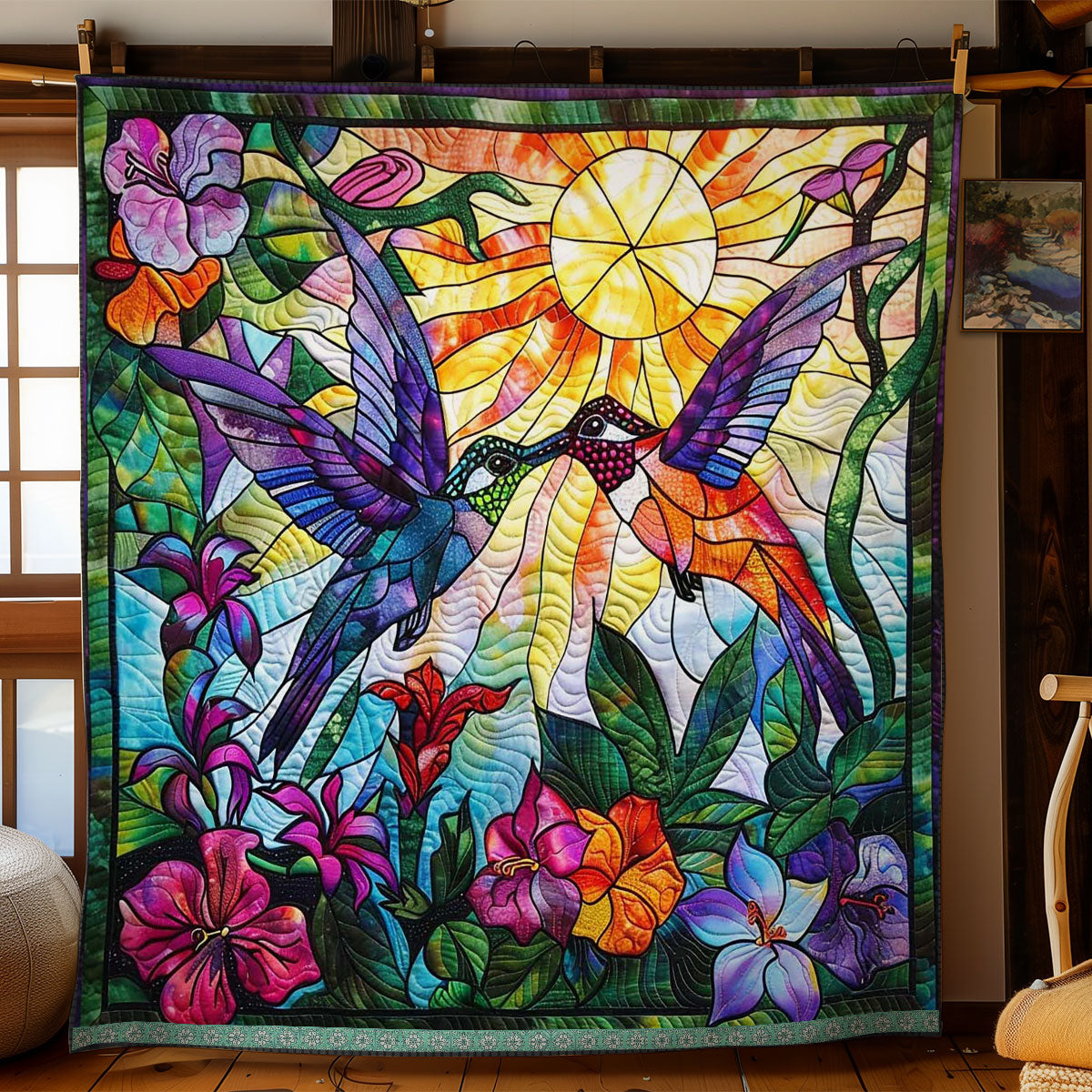 Colorful Hummingbirds WN0509055CL Quilt