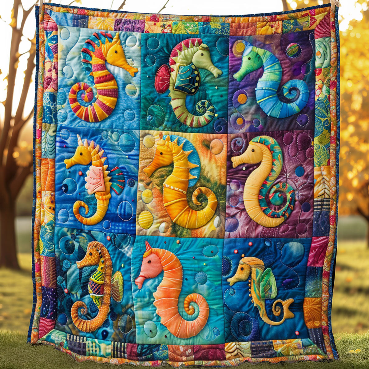 Colorful Seahorse SR1608044CL Quilt