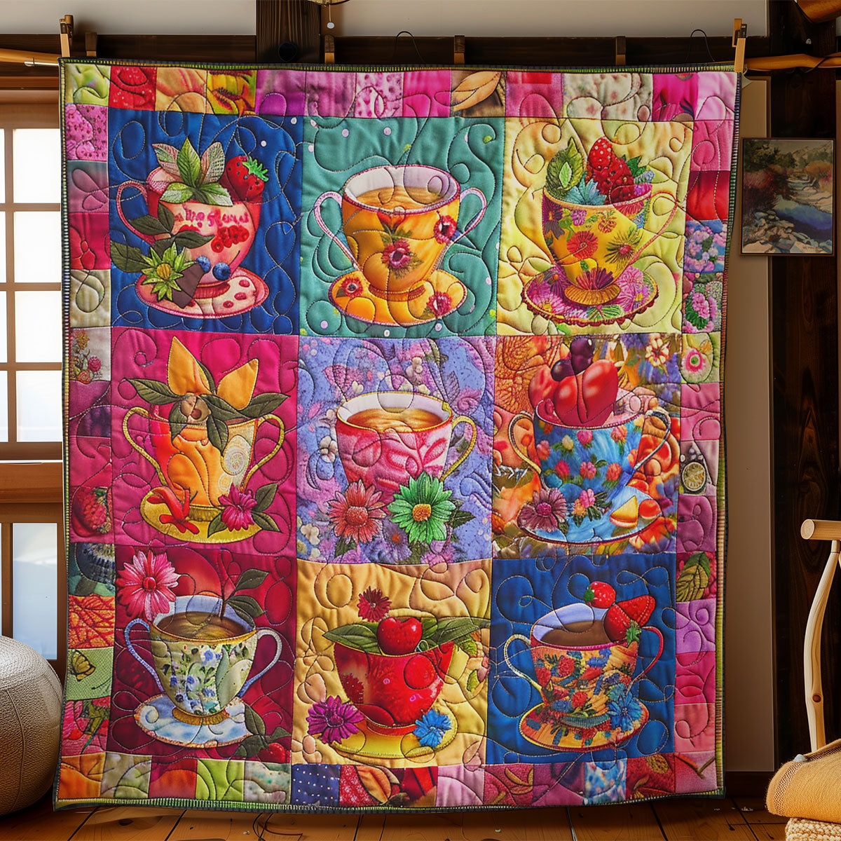 Colorful Teacup SR2608023CL Quilt