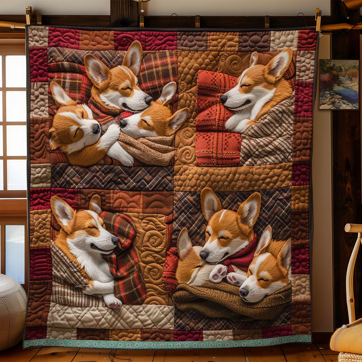 Corgi Cozy Nest WN1209035CL Quilt