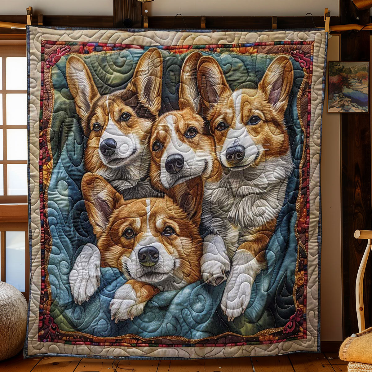 Corgi Cozy Nest WN2808056CL Quilt