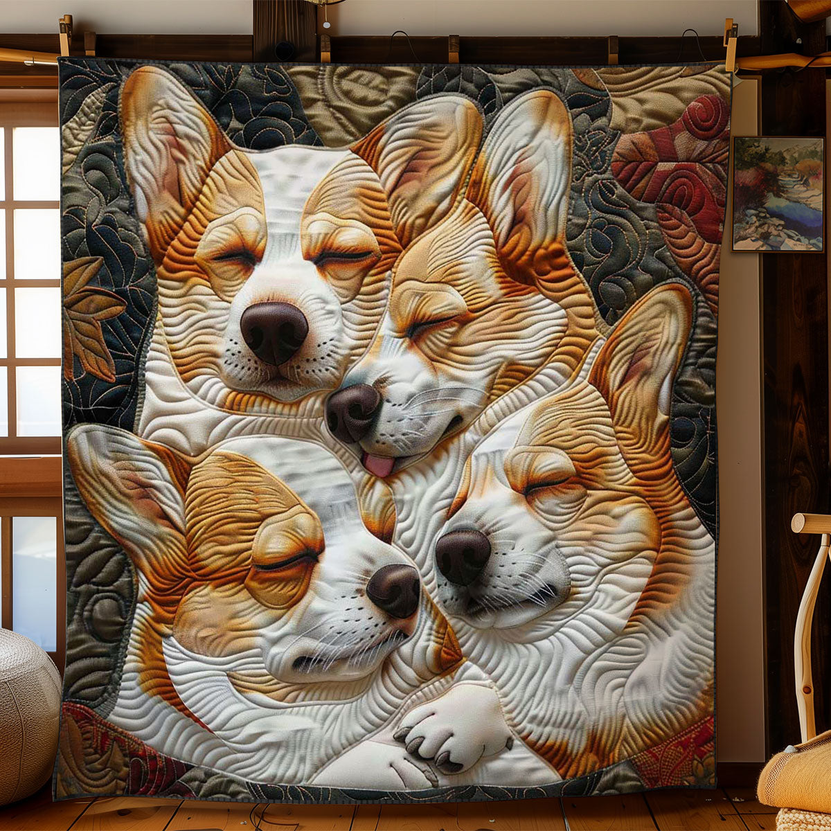 Corgi’s Happy Hideout WN2808083CL Quilt