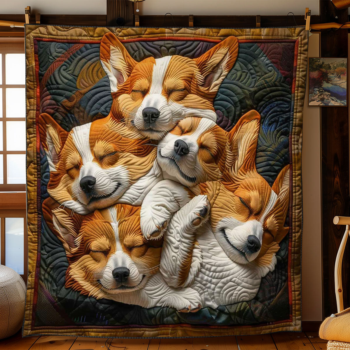 Corgi’s Happy Nest WN2808059CL Quilt