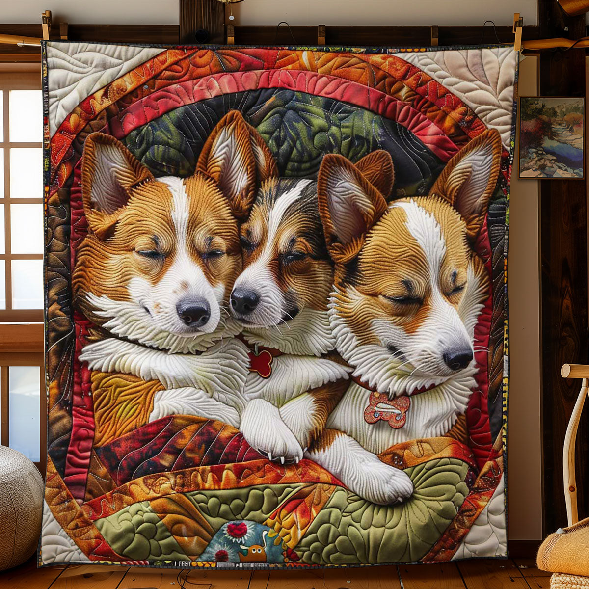 Corgi’s Plush Paradise WN2808070CL Quilt