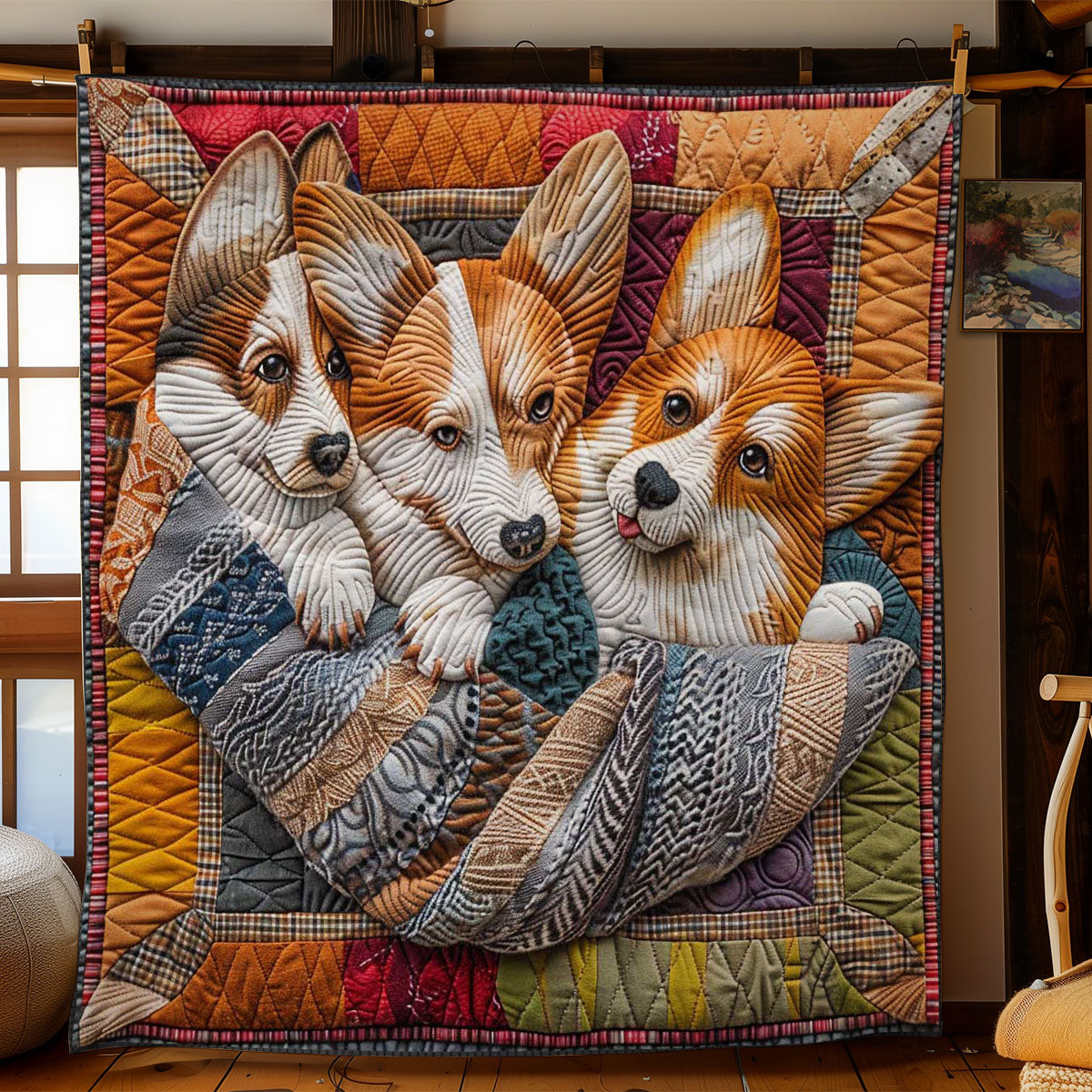 Corgi’s Restful Nook WN2808073CL Quilt