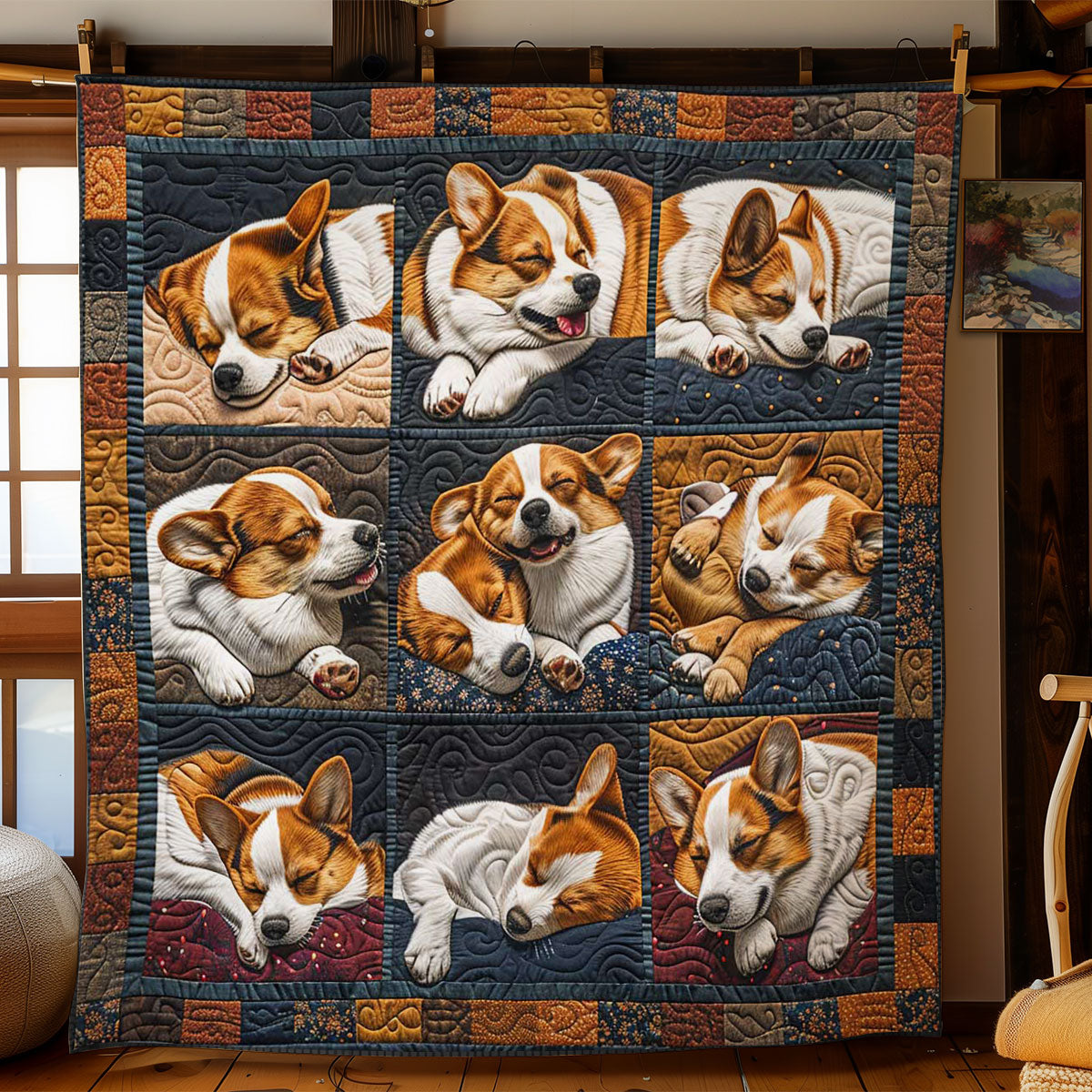 Corgi’s Restful Retreat WN2808108CL Quilt