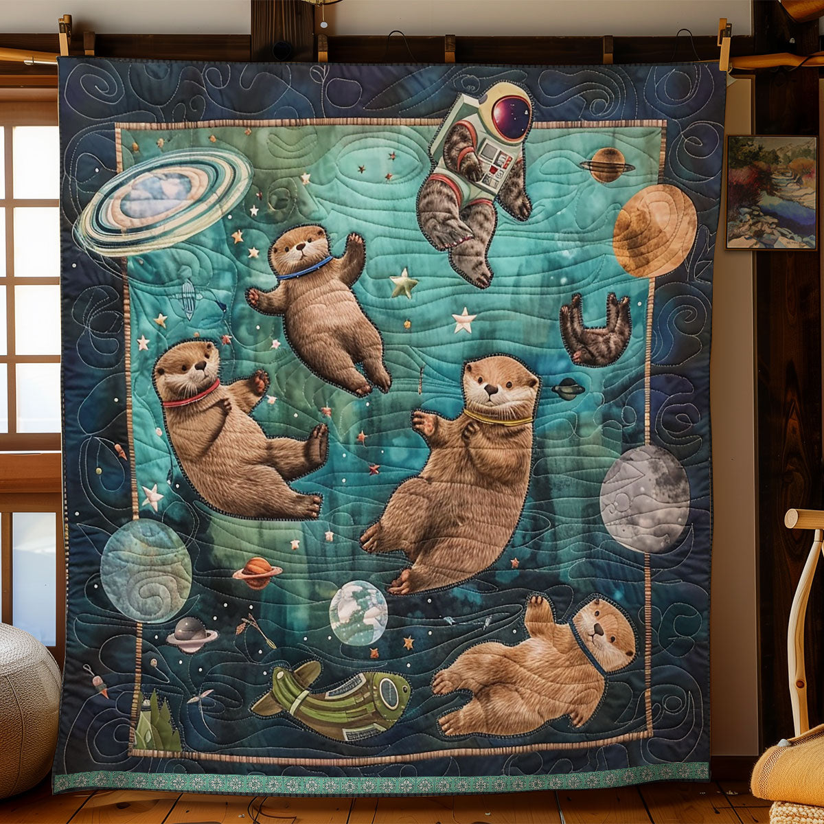 Cosmic Otter Explorers WN0909060CL Quilt