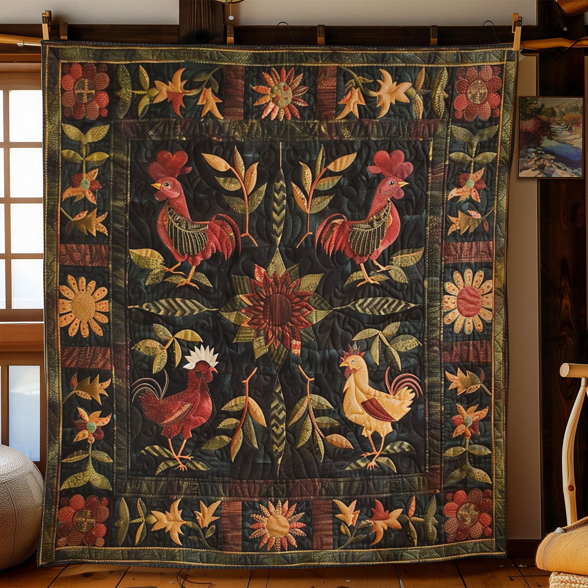 Countryside Roosters SR2208013CL Quilt