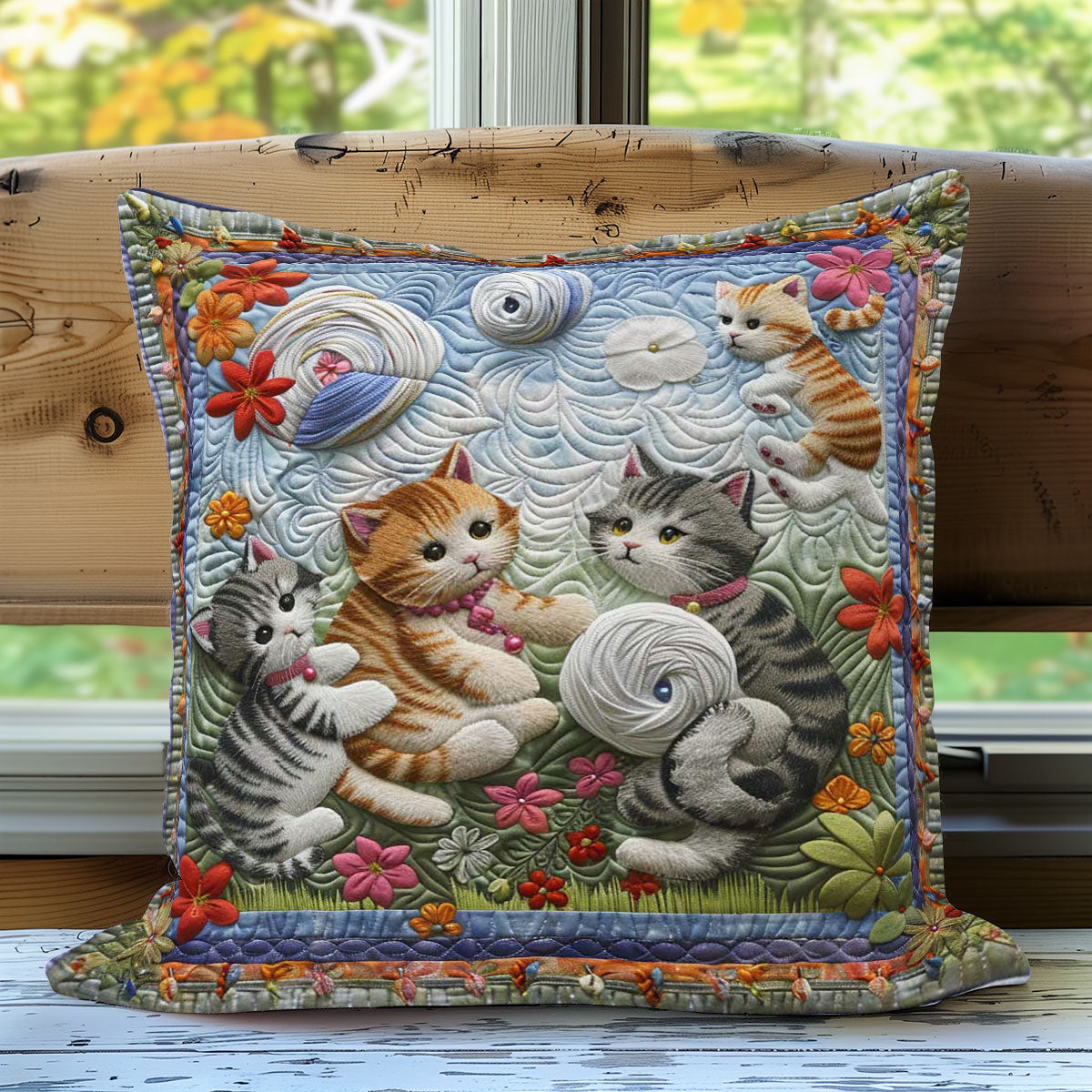 Cozy Cats WN1608155CL Quilt Pillow Case