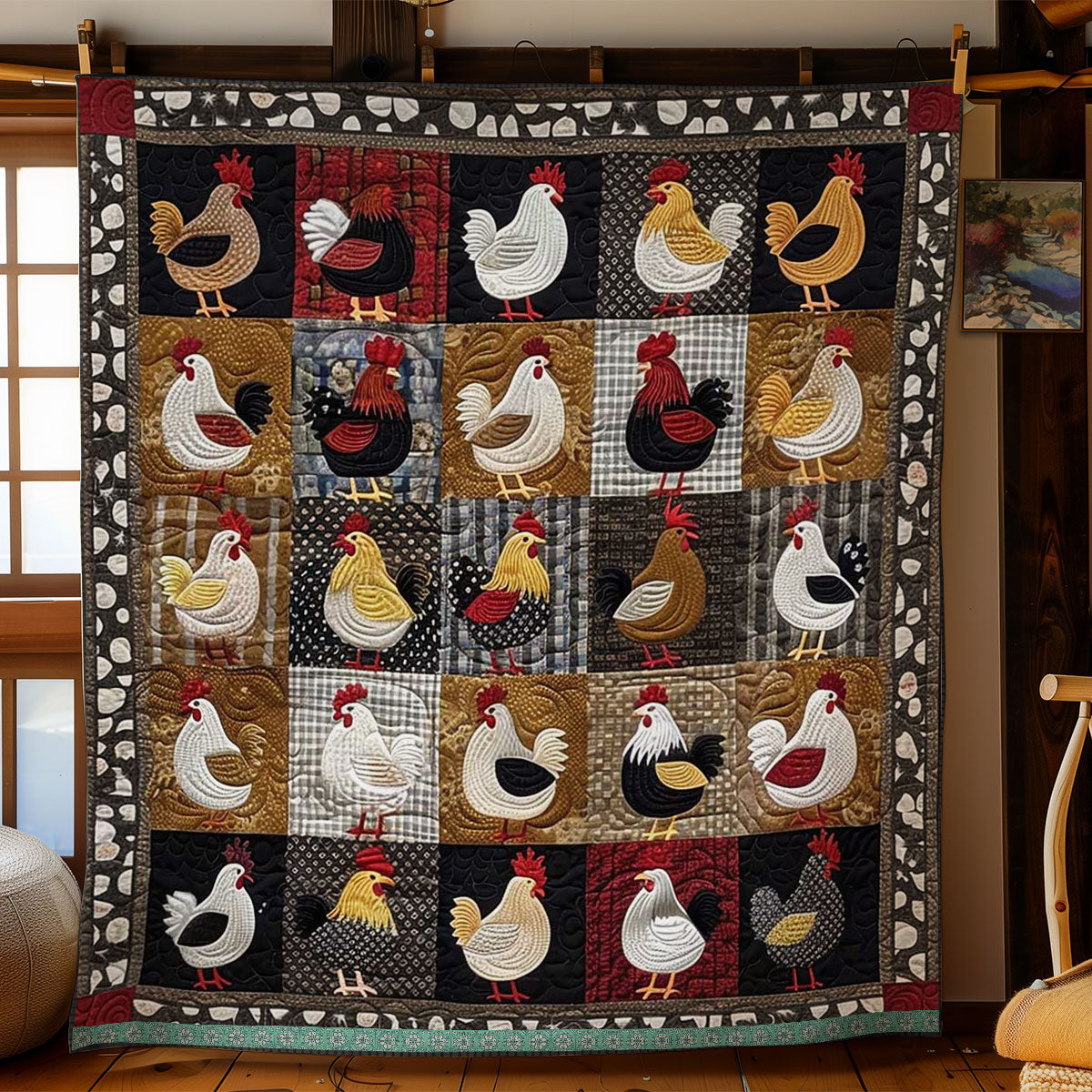 Cozy Chicken Farm WN0509047CL Quilt
