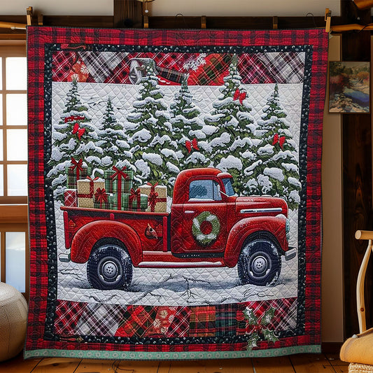 Cozy Christmas Red Truck WN1109007CL Quilt