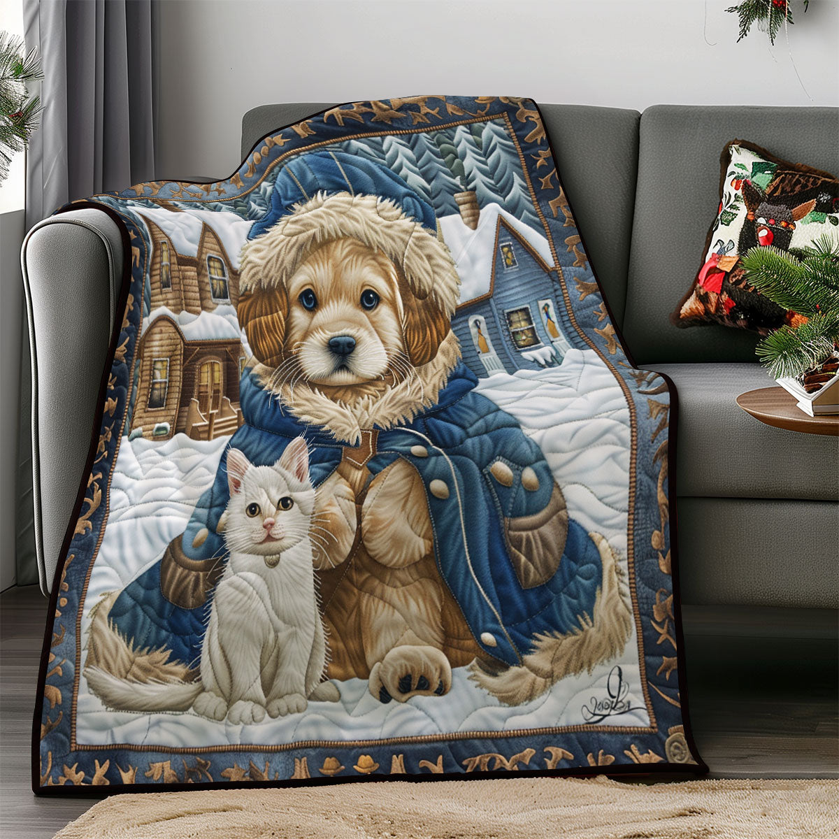 Cozy Dog And Cat SR2308041CL Quilt