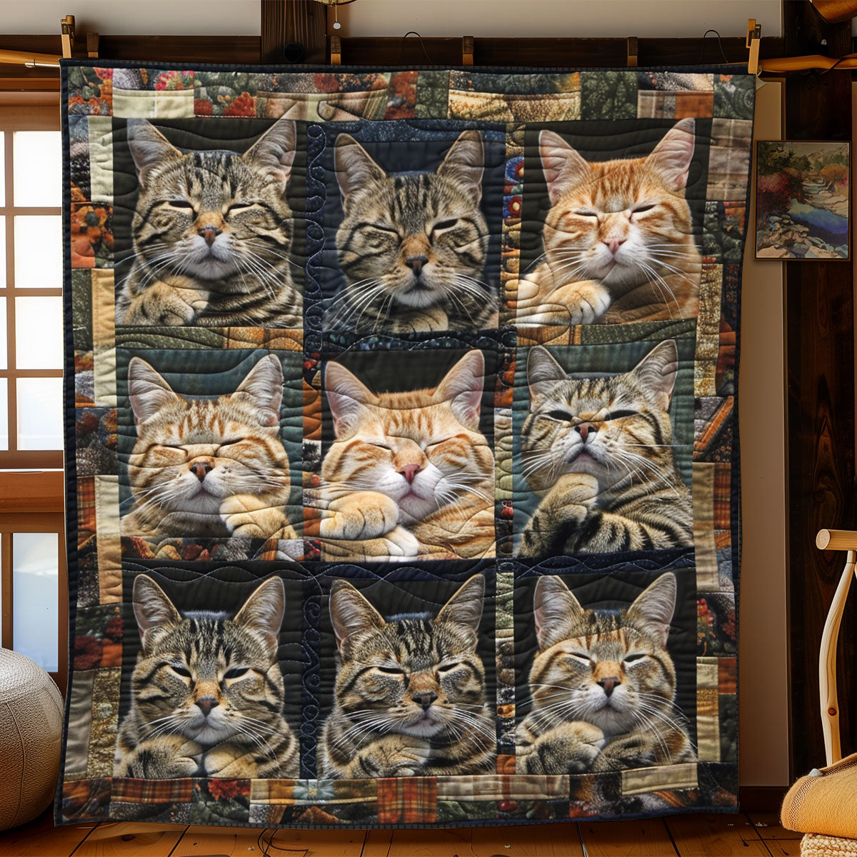 Crossed Paws Cats WN2208038CL Quilt