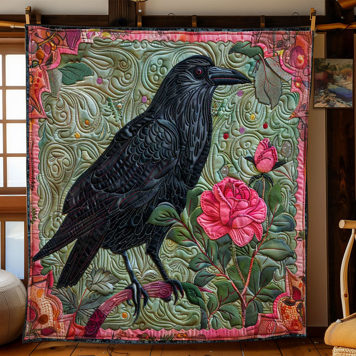 Crow Floral Retreat WN2108147CL Quilt