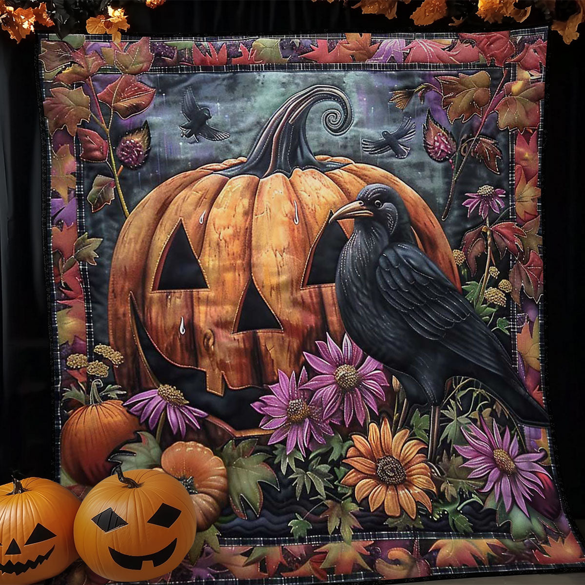 Crow's Pumpkin Perch WN1908073CL Quilt