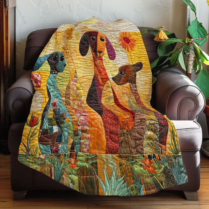 Dachshund And Flowers WN0508025CL Quilt
