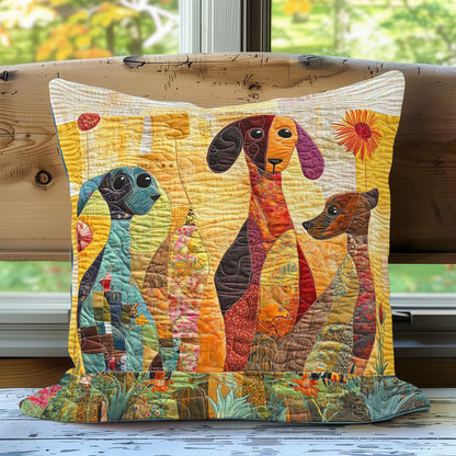 Dachshund And Flowers WN2208062CL Quilt Pillow Case