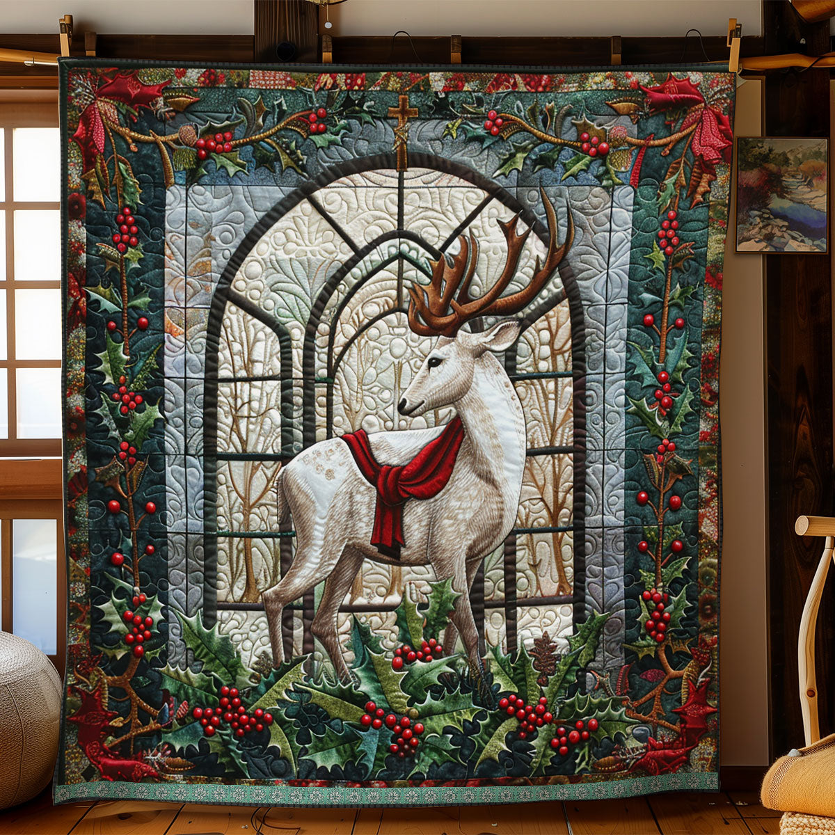 Deer In Winter's Embrace WN0909070CL Quilt