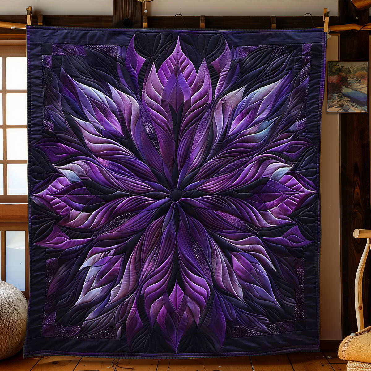 Delicate Purple Flower WN1508102CL Quilt