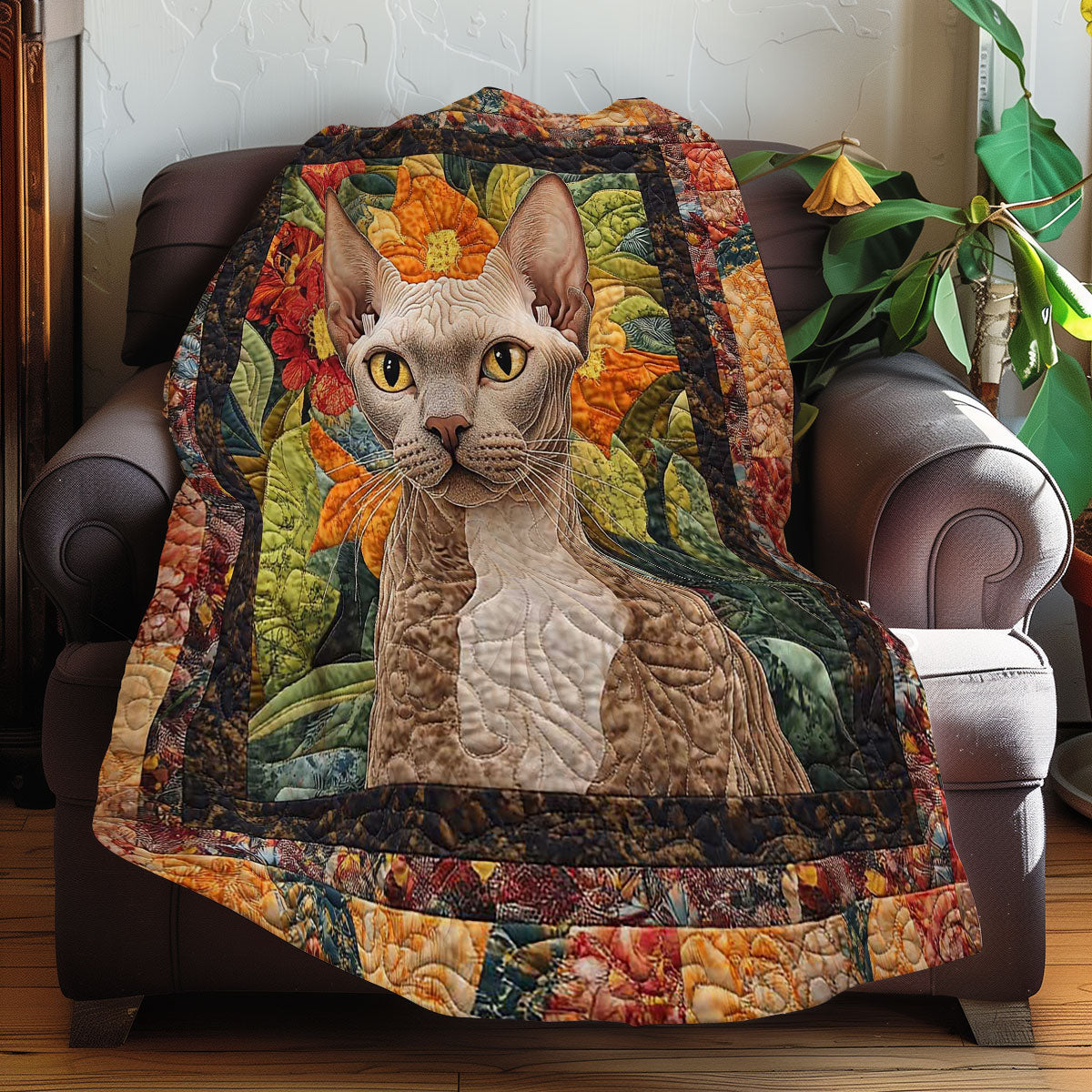 Devon Rex And Flowers WN0608088CL Quilt