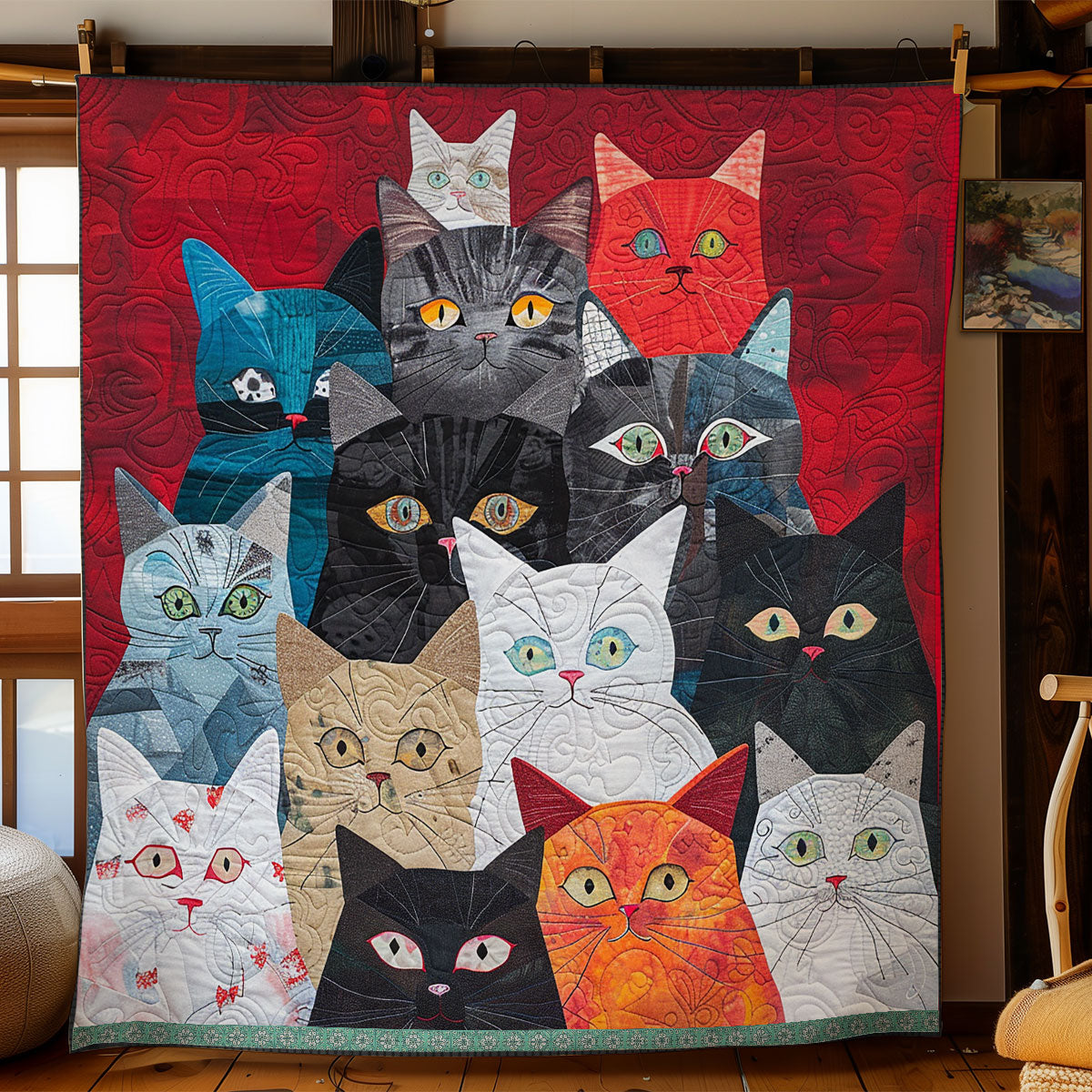 Direct Cats Stare WN0909086CL Quilt