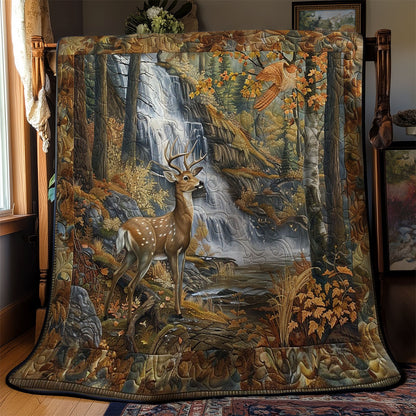 Disoriented Deer Autumn Forest WM2108002CL Quilt