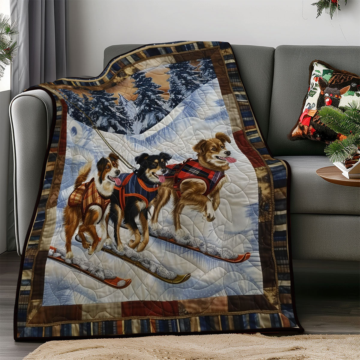 Dog Skiing SR1908035CL Quilt