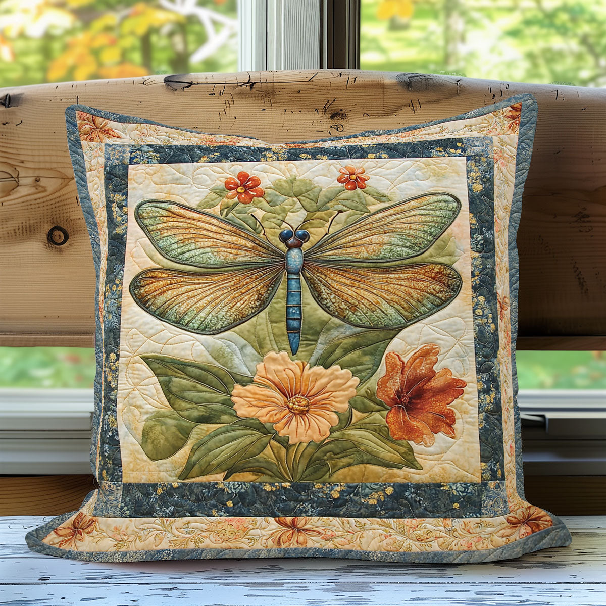 Dragonfly And Flowers WN3107054CL Quilt Pillow Case