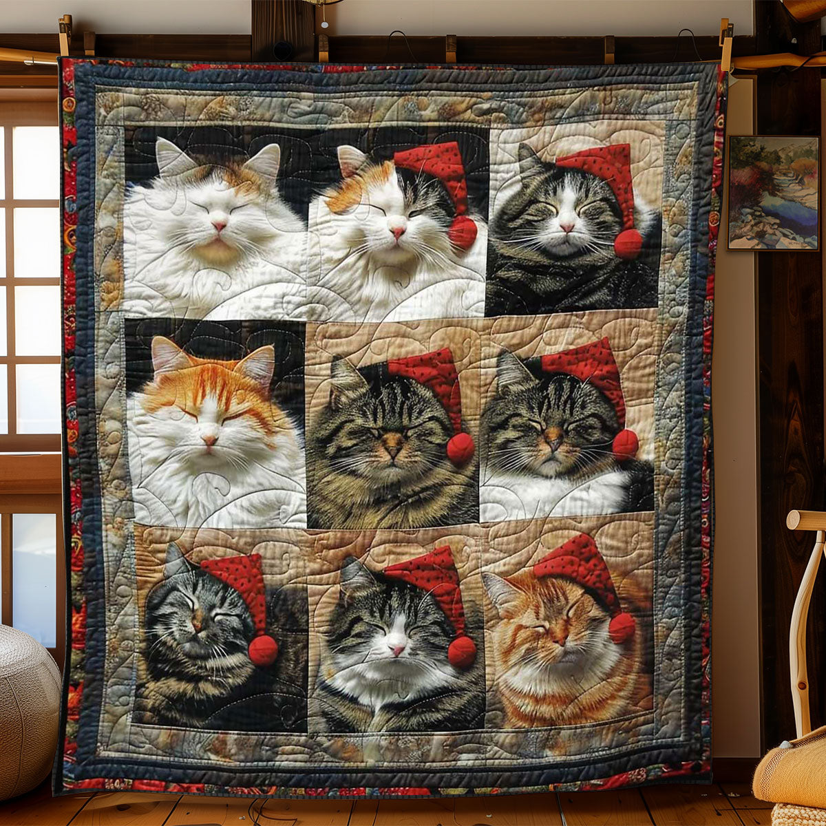 Dreamy Christmas Cats WN1508106CL Quilt