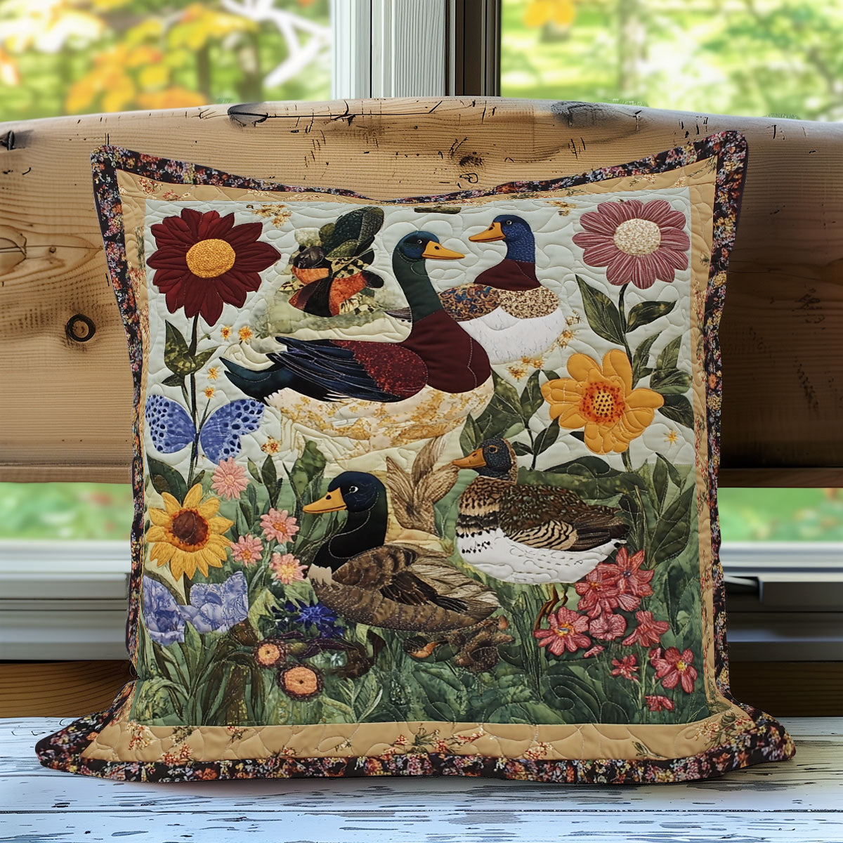 Ducks and Blossom WN3107068CL Quilt Pillow Case