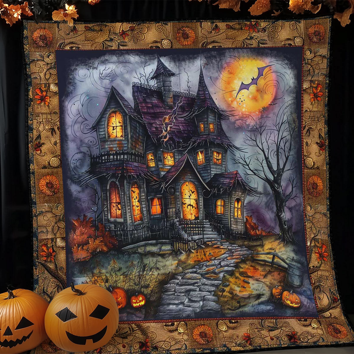 Eerie Halloween Fortress WN1908091CL Quilt