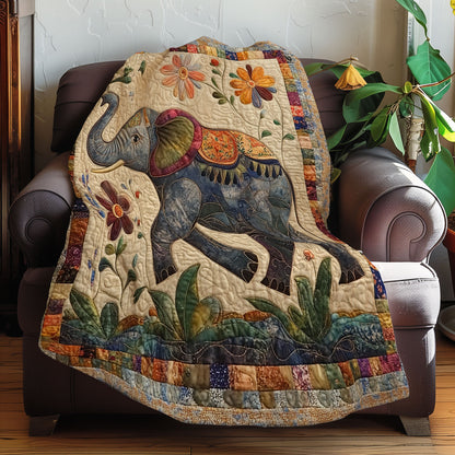 Elephant And Flowers WN0108055CL Quilt