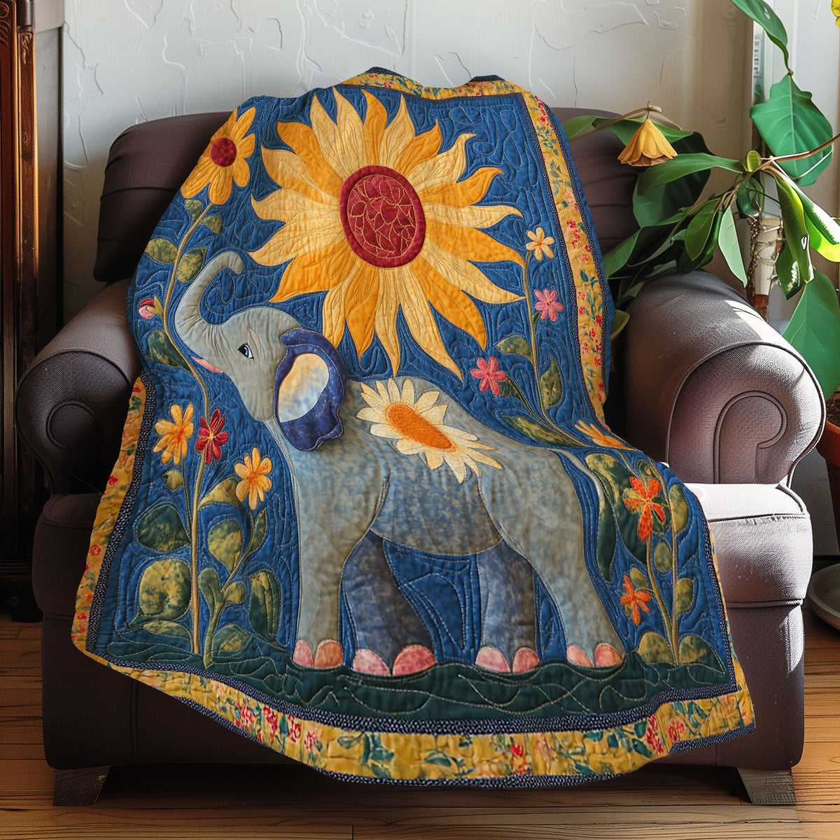 Elephant And Sunflowers WN0108056CL Quilt