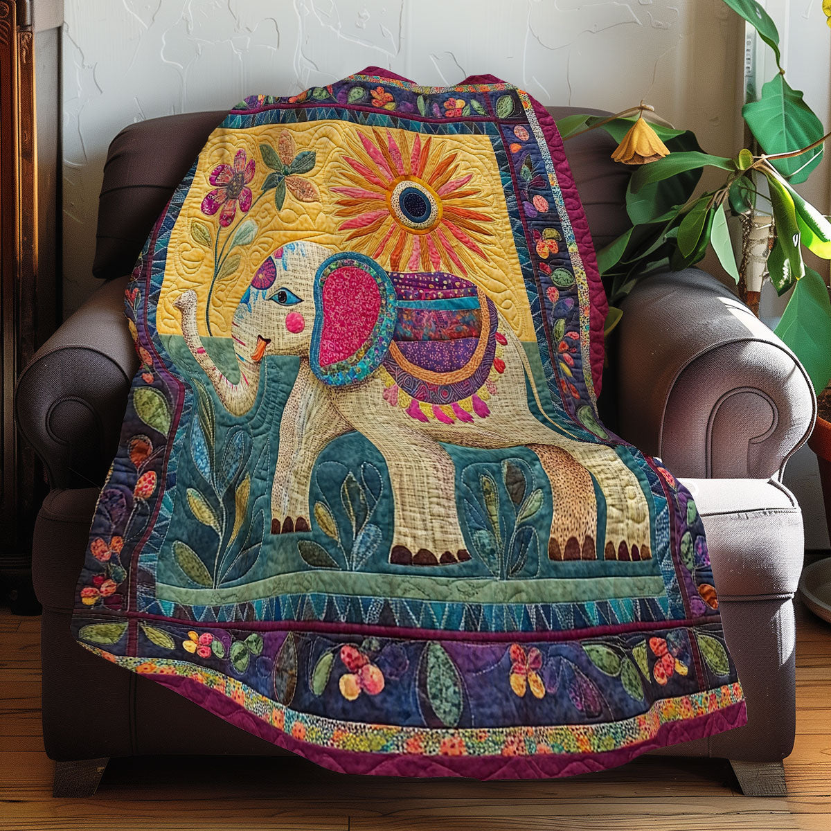 Elephant Harmony WN0108059CL Quilt