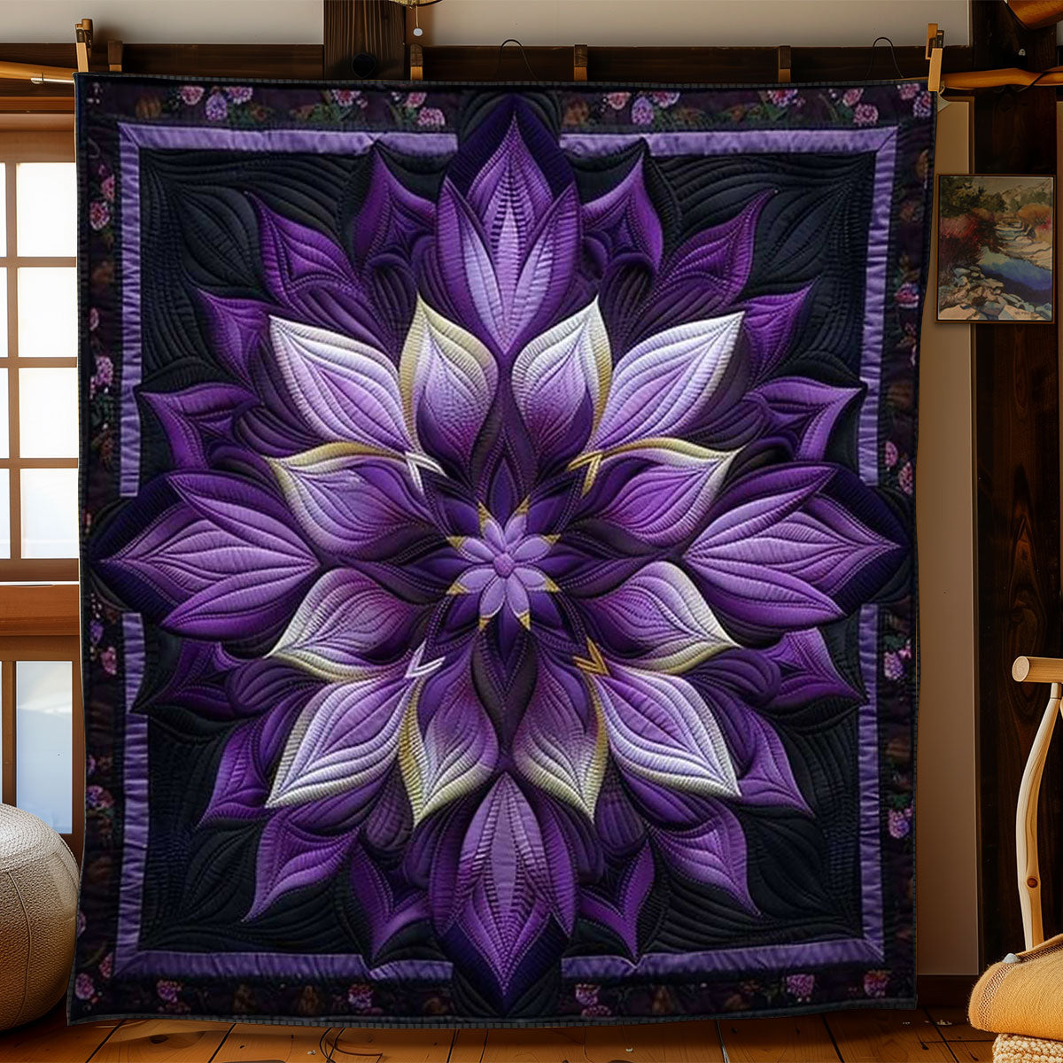 Enchanting Purple Blooms WN1408068CL Quilt