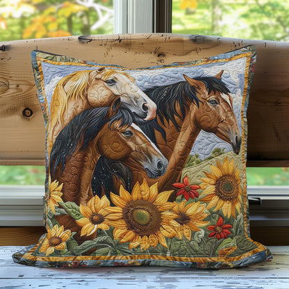 Equine Sunflowers WN3007061CL Quilt Pillow Case