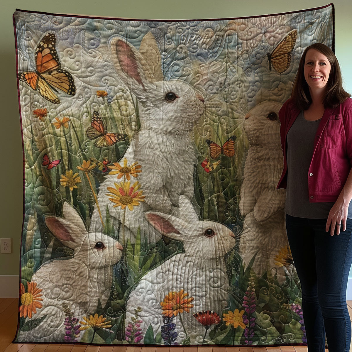 Family Rabbits WM3007001CL Quilt