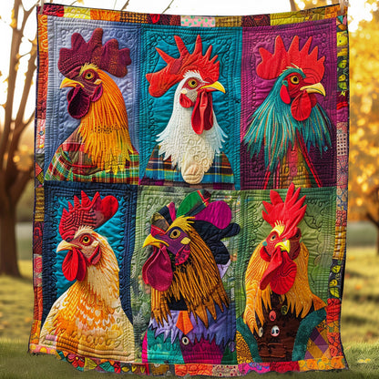 Family Rooster Chicken SR1608034CL Quilt