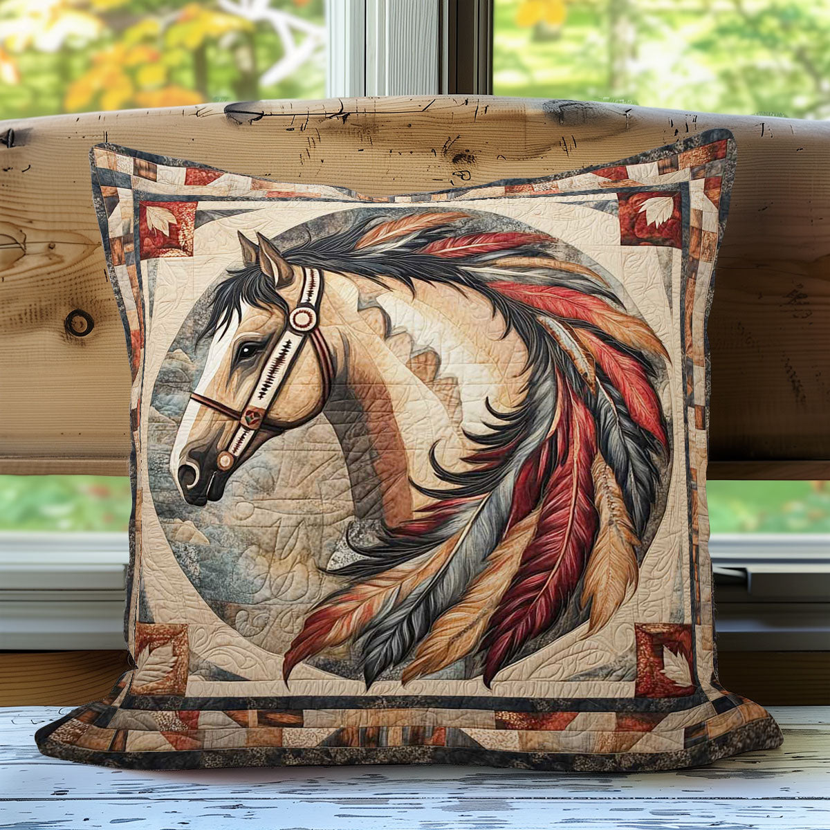 Feathers And Horse WN0108021CL Quilt Pillow Case