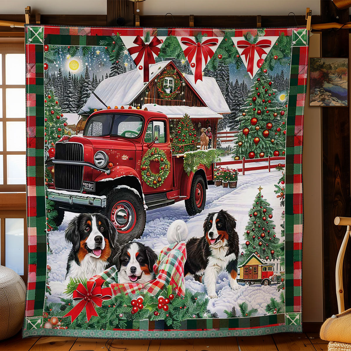 Festive Bernese Ride WN3008035CL Quilt